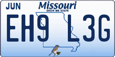 MO license plate EH9L3G