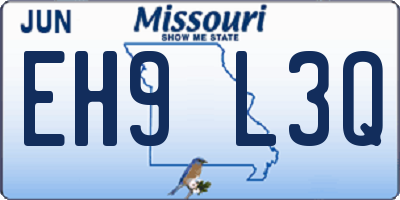 MO license plate EH9L3Q