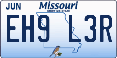 MO license plate EH9L3R