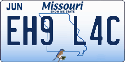 MO license plate EH9L4C