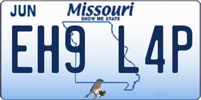 MO license plate EH9L4P
