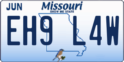 MO license plate EH9L4W
