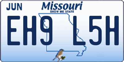 MO license plate EH9L5H