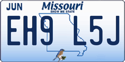 MO license plate EH9L5J