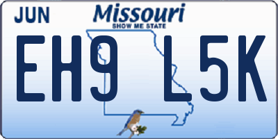 MO license plate EH9L5K