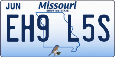 MO license plate EH9L5S