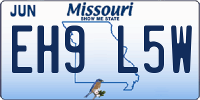 MO license plate EH9L5W