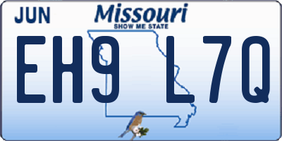 MO license plate EH9L7Q