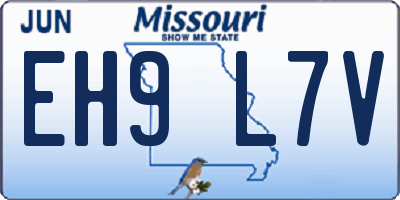 MO license plate EH9L7V