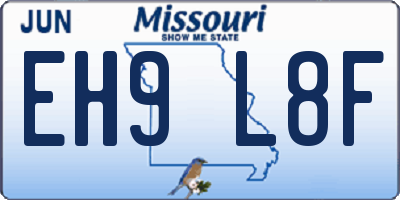 MO license plate EH9L8F