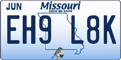 MO license plate EH9L8K