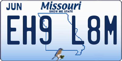 MO license plate EH9L8M