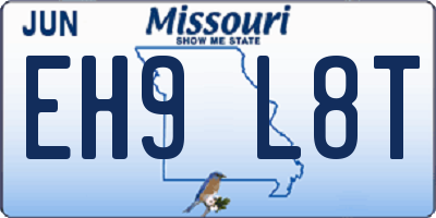 MO license plate EH9L8T
