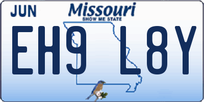 MO license plate EH9L8Y