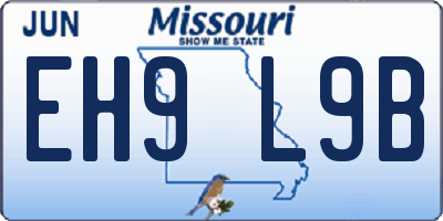 MO license plate EH9L9B