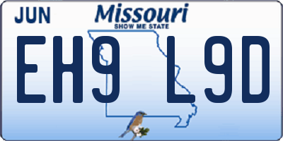 MO license plate EH9L9D
