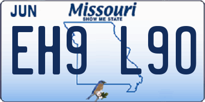 MO license plate EH9L9O
