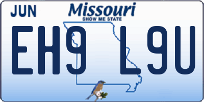 MO license plate EH9L9U