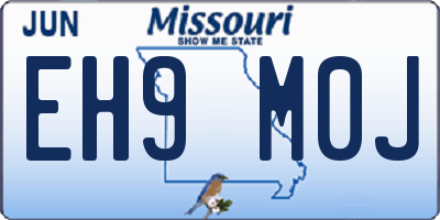 MO license plate EH9M0J