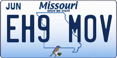 MO license plate EH9M0V