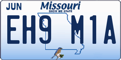 MO license plate EH9M1A