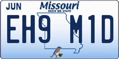 MO license plate EH9M1D