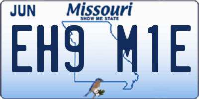 MO license plate EH9M1E