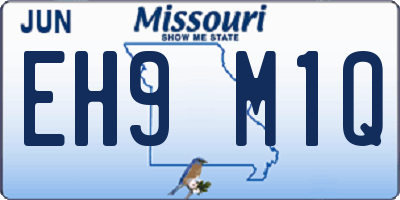 MO license plate EH9M1Q