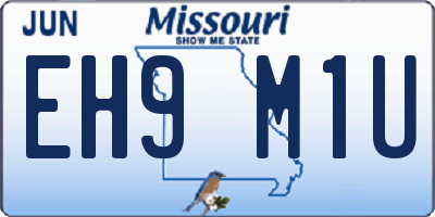 MO license plate EH9M1U