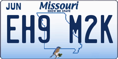 MO license plate EH9M2K