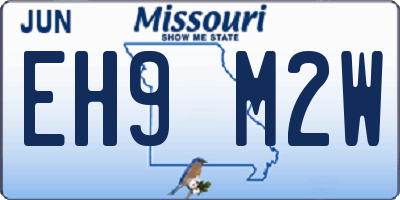 MO license plate EH9M2W