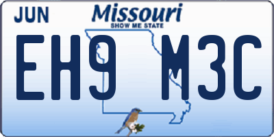 MO license plate EH9M3C