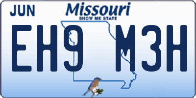 MO license plate EH9M3H