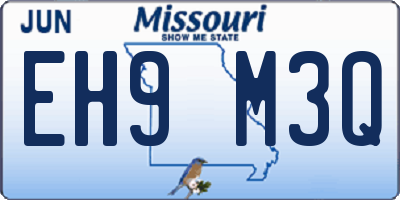 MO license plate EH9M3Q