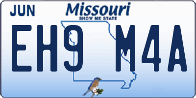 MO license plate EH9M4A