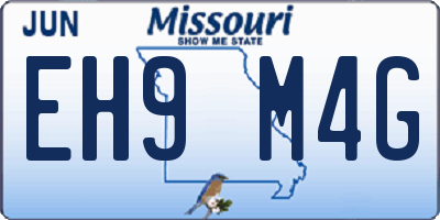 MO license plate EH9M4G