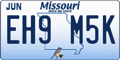 MO license plate EH9M5K