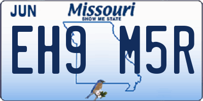 MO license plate EH9M5R