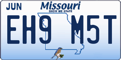 MO license plate EH9M5T