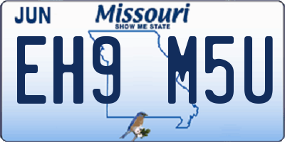 MO license plate EH9M5U