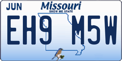 MO license plate EH9M5W