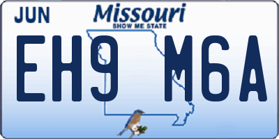 MO license plate EH9M6A