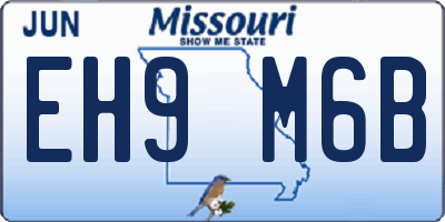 MO license plate EH9M6B