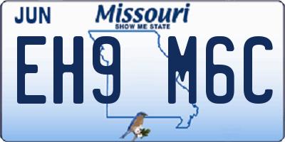 MO license plate EH9M6C