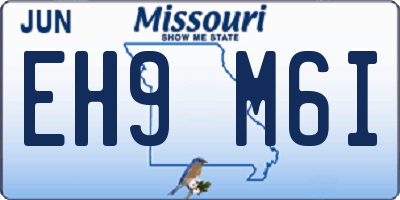 MO license plate EH9M6I