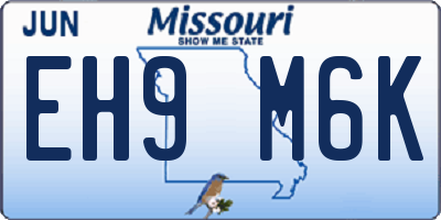 MO license plate EH9M6K