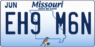 MO license plate EH9M6N