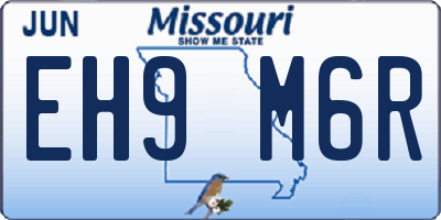 MO license plate EH9M6R