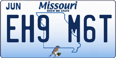 MO license plate EH9M6T