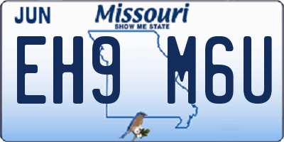 MO license plate EH9M6U